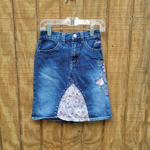 Barbie Deconstructed Distressed Denim Skirt Girls Size 6X